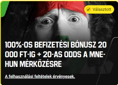 20-as odds a Montenegró-Magyarország focimeccsre az Unibeten.